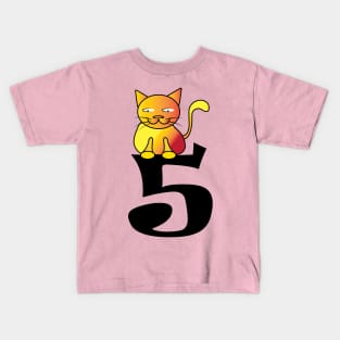 Gift for 5 Year Old Cat 5th Birthday Toddler Kids Girls Kids T-Shirt